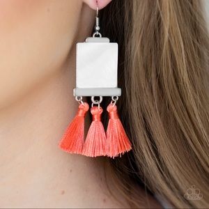 Peach Fringe Earrings
